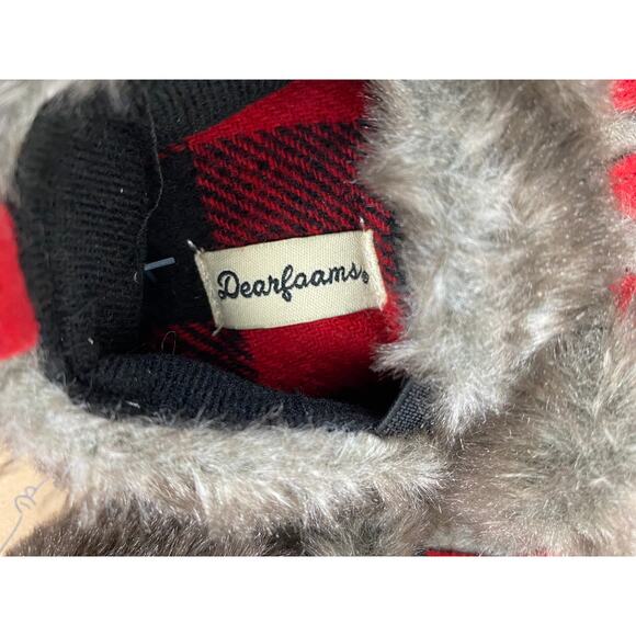 Baby DearFoams Fuzzy Bear Furry 6-9 Months Spell Out Slippers - Picture 6 of 6